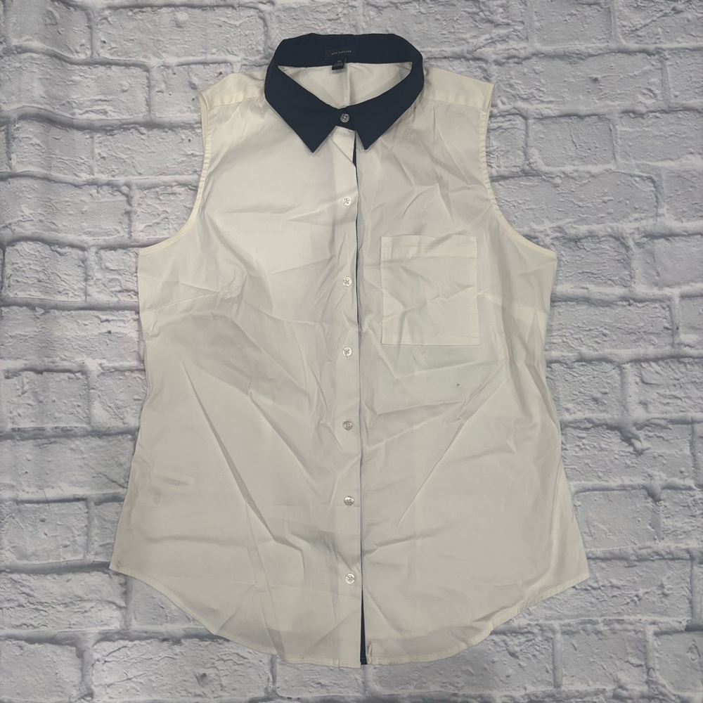 Ann Taylor Button Down Sleeveless Top